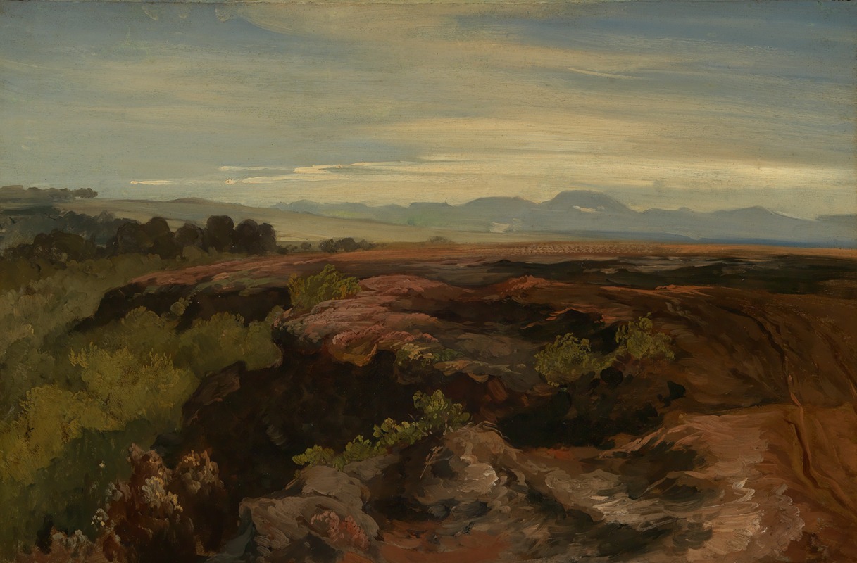 Christian Ernst Morgenstern - Oberbayerische Landschaft mit Blick auf eine Bergkette