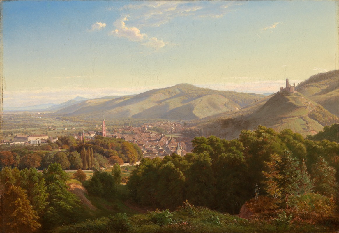 Eduard Gustav Gleim - Blick auf Weinheim an der Bergstrasse