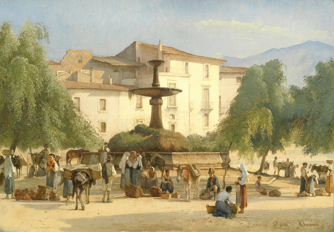 Edvard Petersen - View of the city Sulmona, Abruzzo, Italy