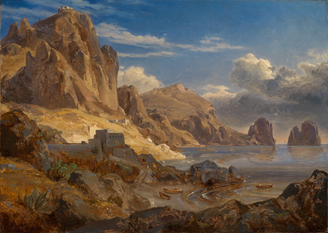 Ernst Fries - Küste bei Capri mit Blick auf die Faraglioni