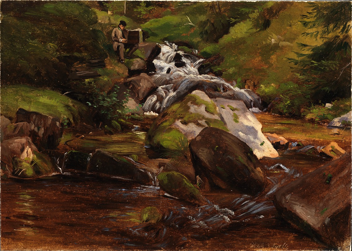 Eugen Bracht - Hans Thoma am Waldbach