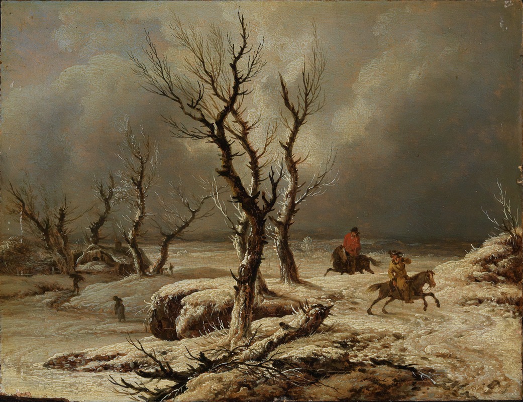Ferdinand Kobell - Winterlandschaft mit zwei Reitern