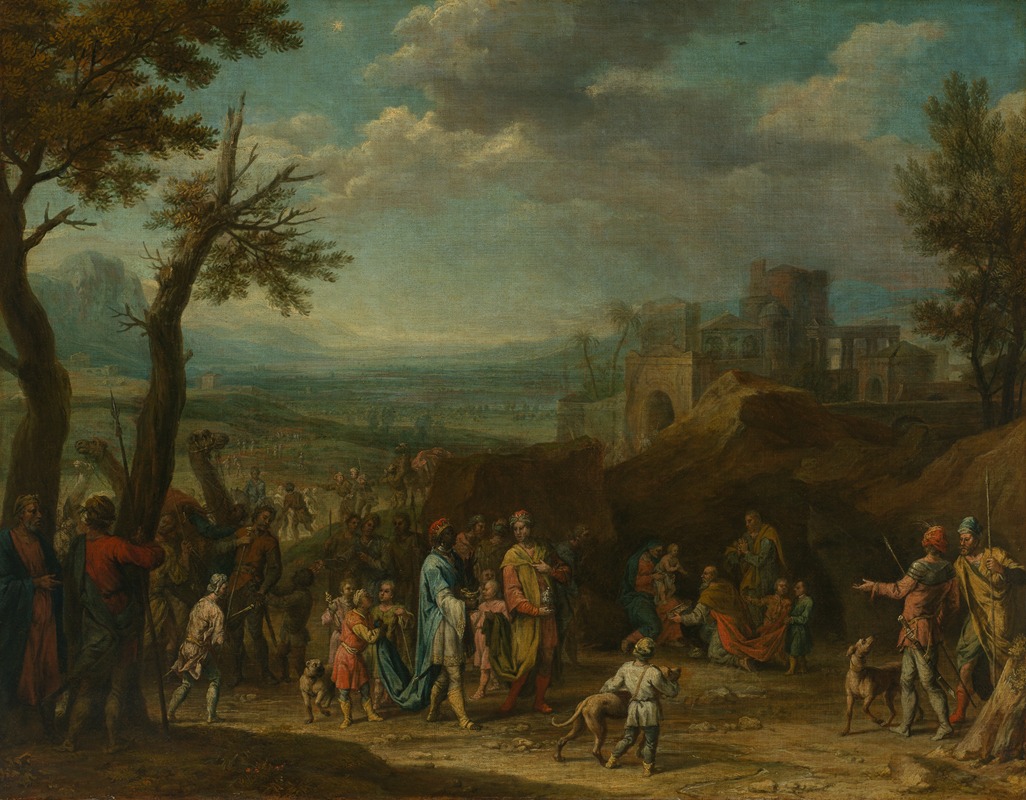 Franz Joachim Beich - Anbetung der Könige vor weiter Landschaft