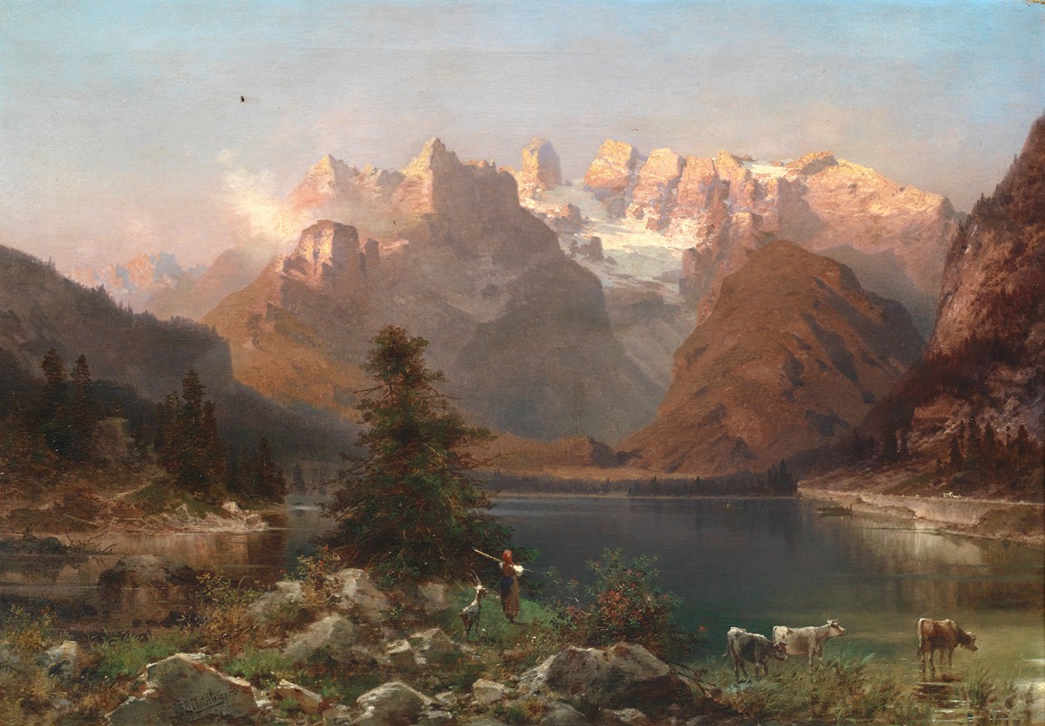 Franz Richard Unterberger - View of the Dolomites, Lago di Landro