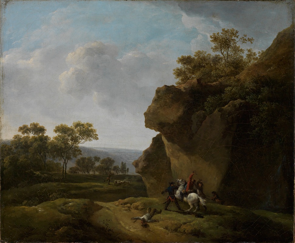 Georg Friedrich Meyer - Landschaft mit einem Überfall