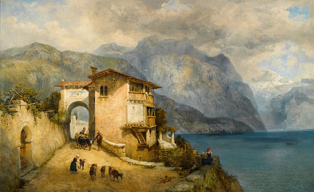 George Edwards Hering - On a North Italian lake