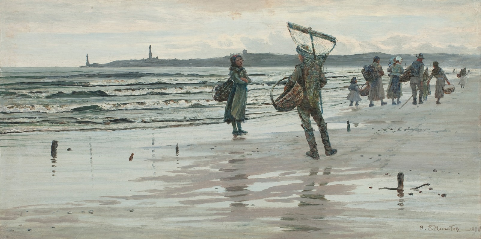 George Sherwood Hunter - Fisherfolk Returning, Aberdeen