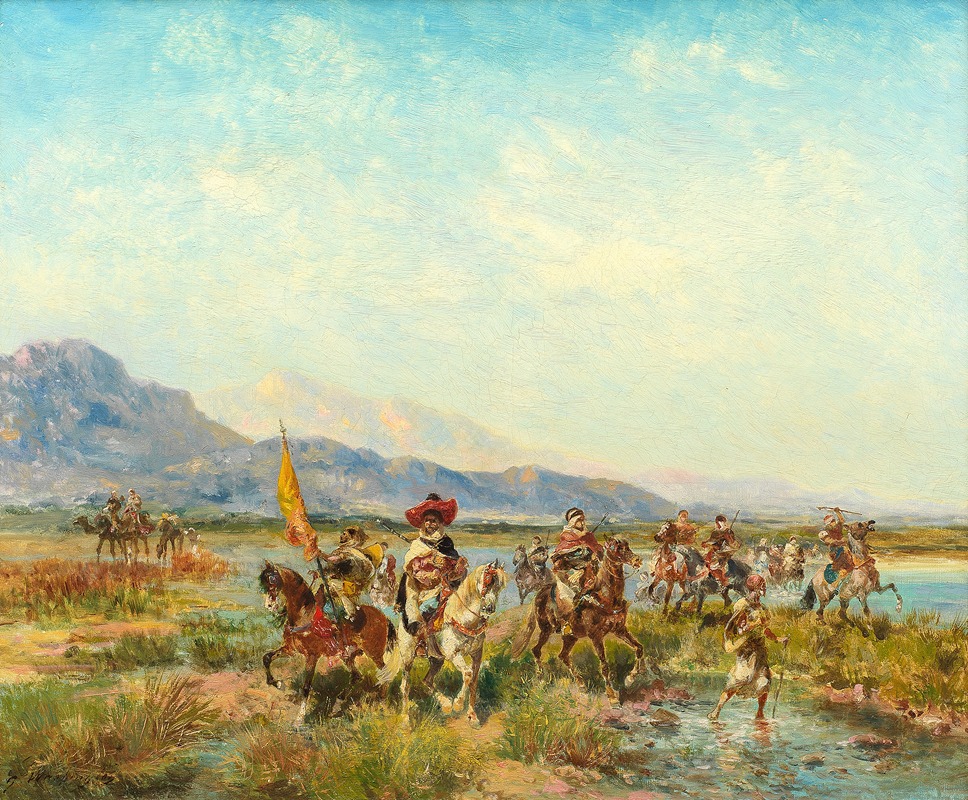 Georges Washington - Horsemen fording a river