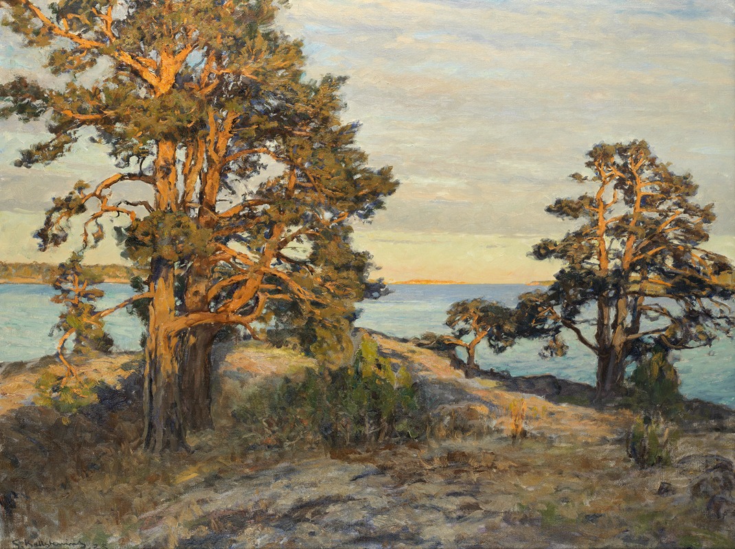 Gottfrid Kallstenius - Coastal landscape at sunset