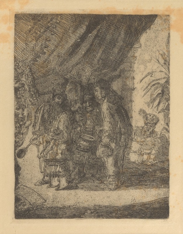 James Ensor - De beroemde Perzische geneesheren Iston, Pouffamatus, Cracozie en Transmouffe onderzoeken de stoelgang van koning Darius na de slag van Arabela