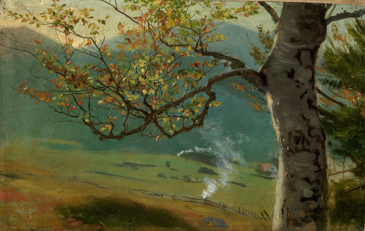 Hans Thoma - Herbstlicher Baum vor Wiesental