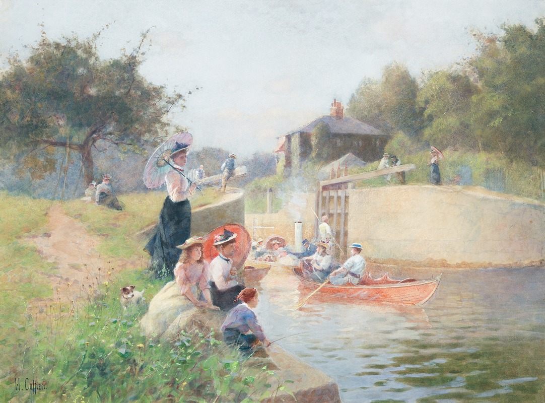 Hector Caffieri - A summer’s day, Marlow Lock