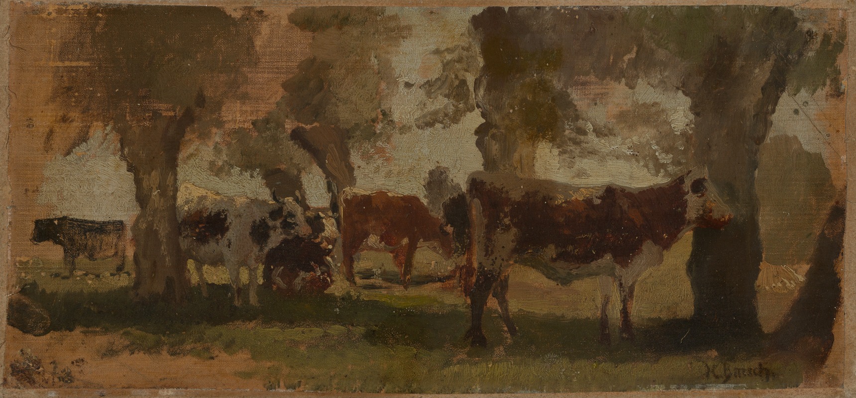 Hermann Baisch - Kühe unter Bäumen