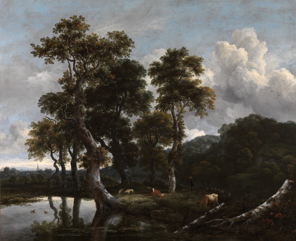Jacob van Ruisdael - Grosse Baumgruppe am Wasser
