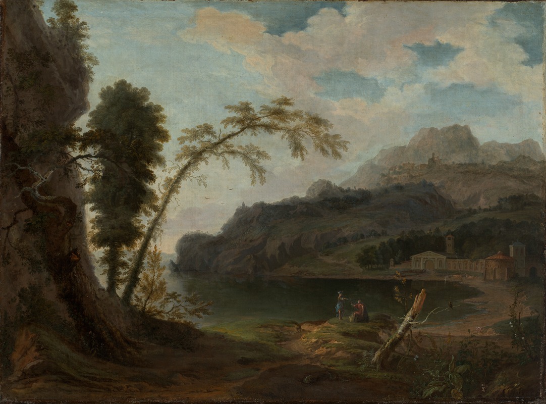 Jan Nickelen - Italienische Landschaft mit mythologischer Staffage