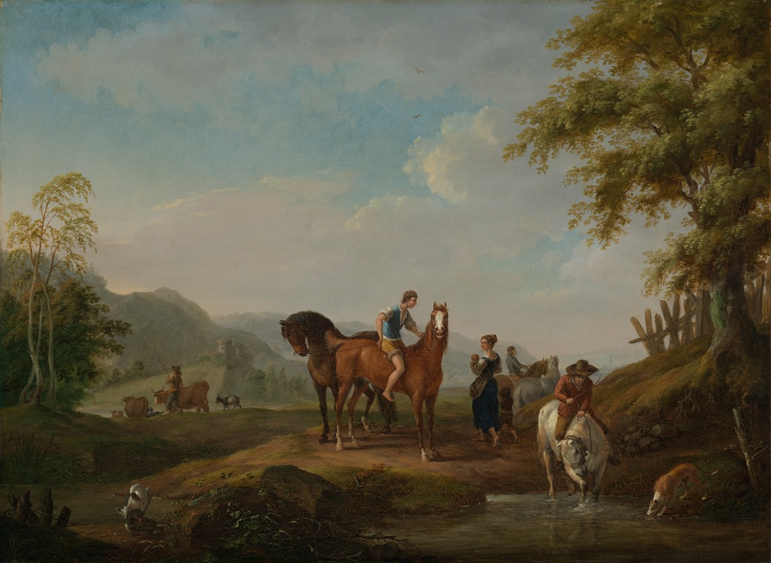 Johann Georg Pforr - Pferde an der Schwemme