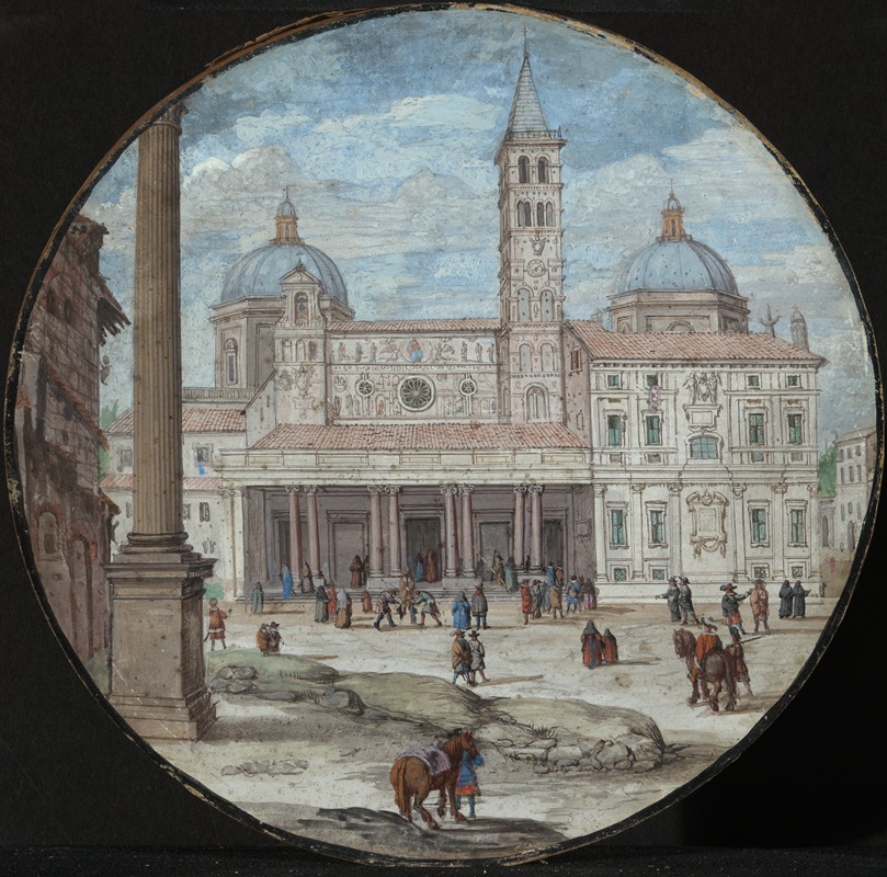 Johann Wilhelm Baur - Blick auf die Fassade von Sta. Maria Maggiore in Rom