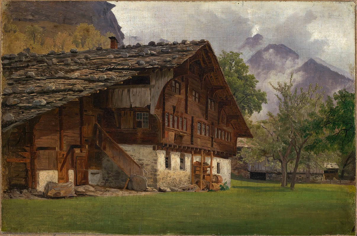 Johann Wilhelm Schirmer - Bauernhaus in den Alpen