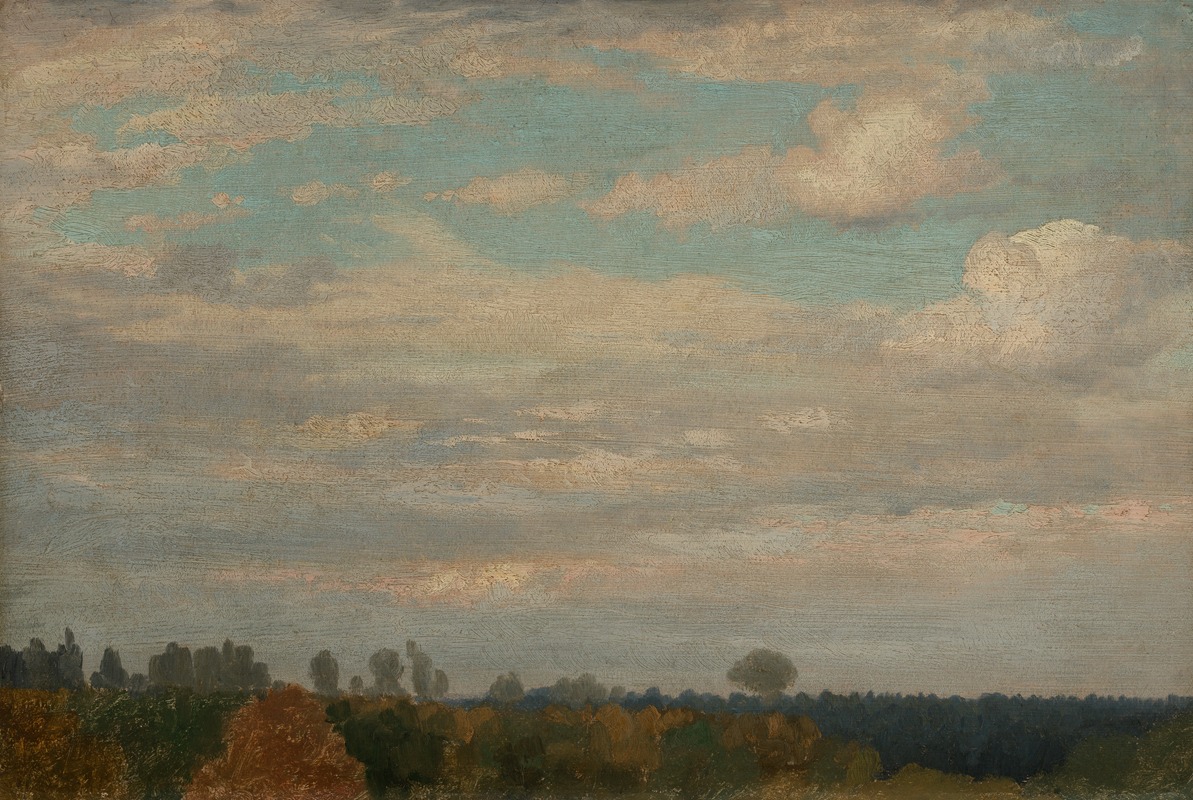 Johann Wilhelm Schirmer - Wolken über herbstlichem Wald