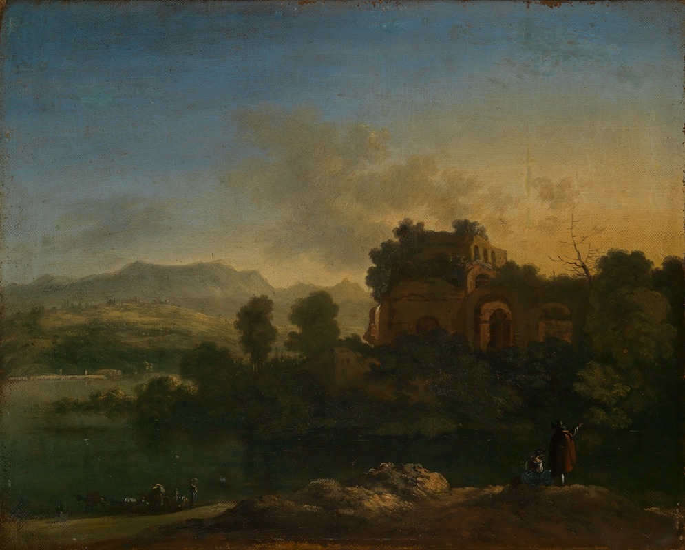 Karel Dujardin - Südliche Landschaft mit Ruine