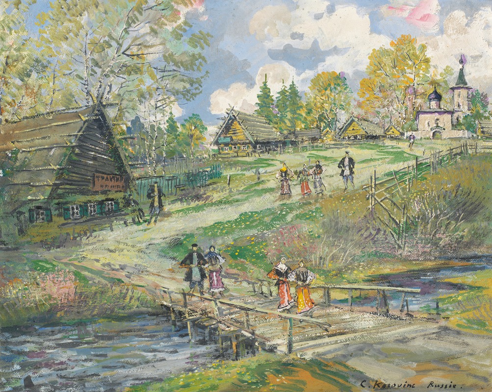 Konstantin Alexeevich Korovin - Village scene