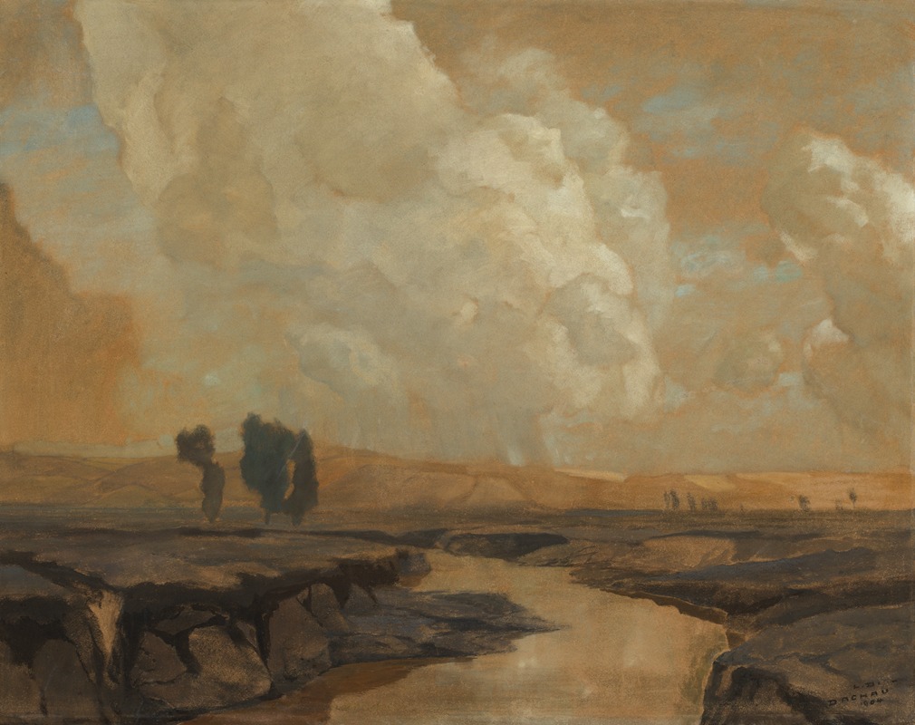 Ludwig Dill - Gewitter im Moor mit Wolkenschatten