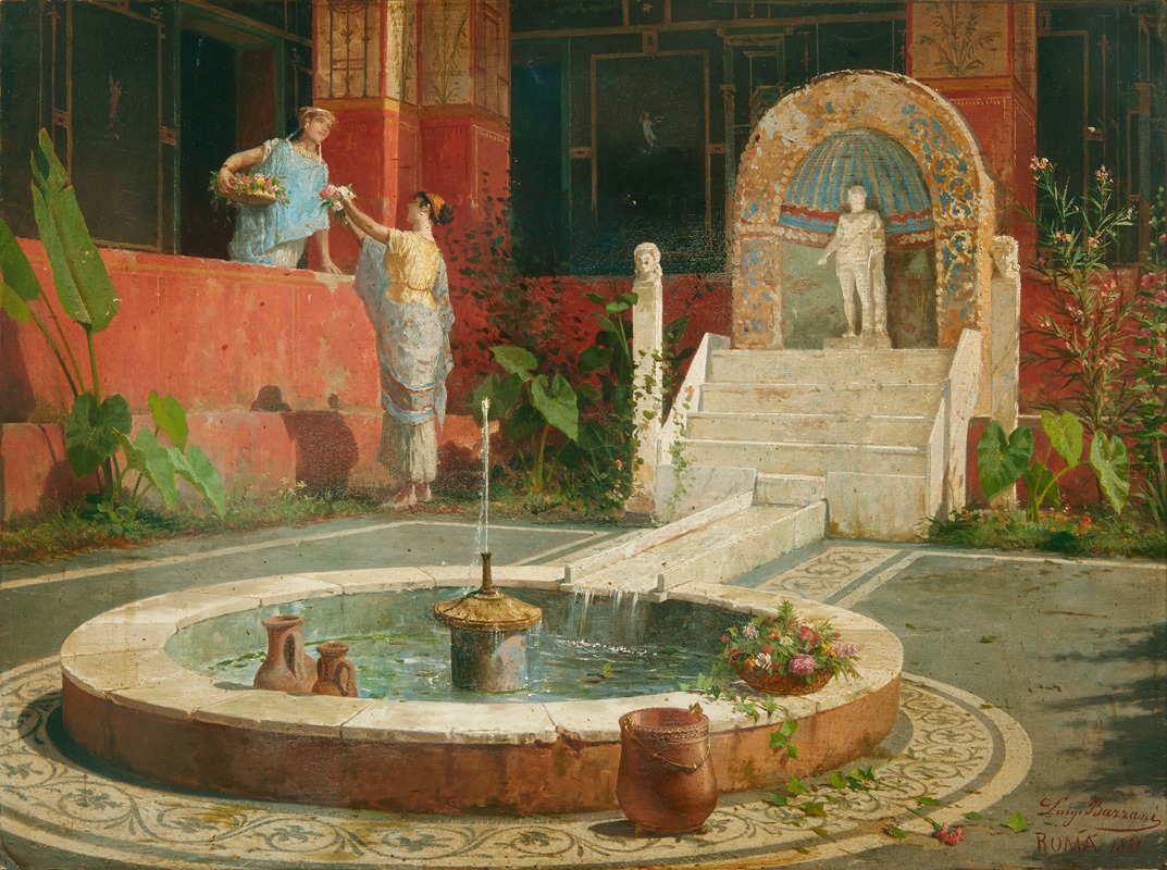 Luigi Bazzani - Maidens in a Roman atrium