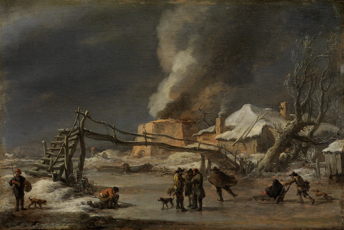 Nicolaes Pietersz. Berchem - Winterlandschaft mit Kalkofen