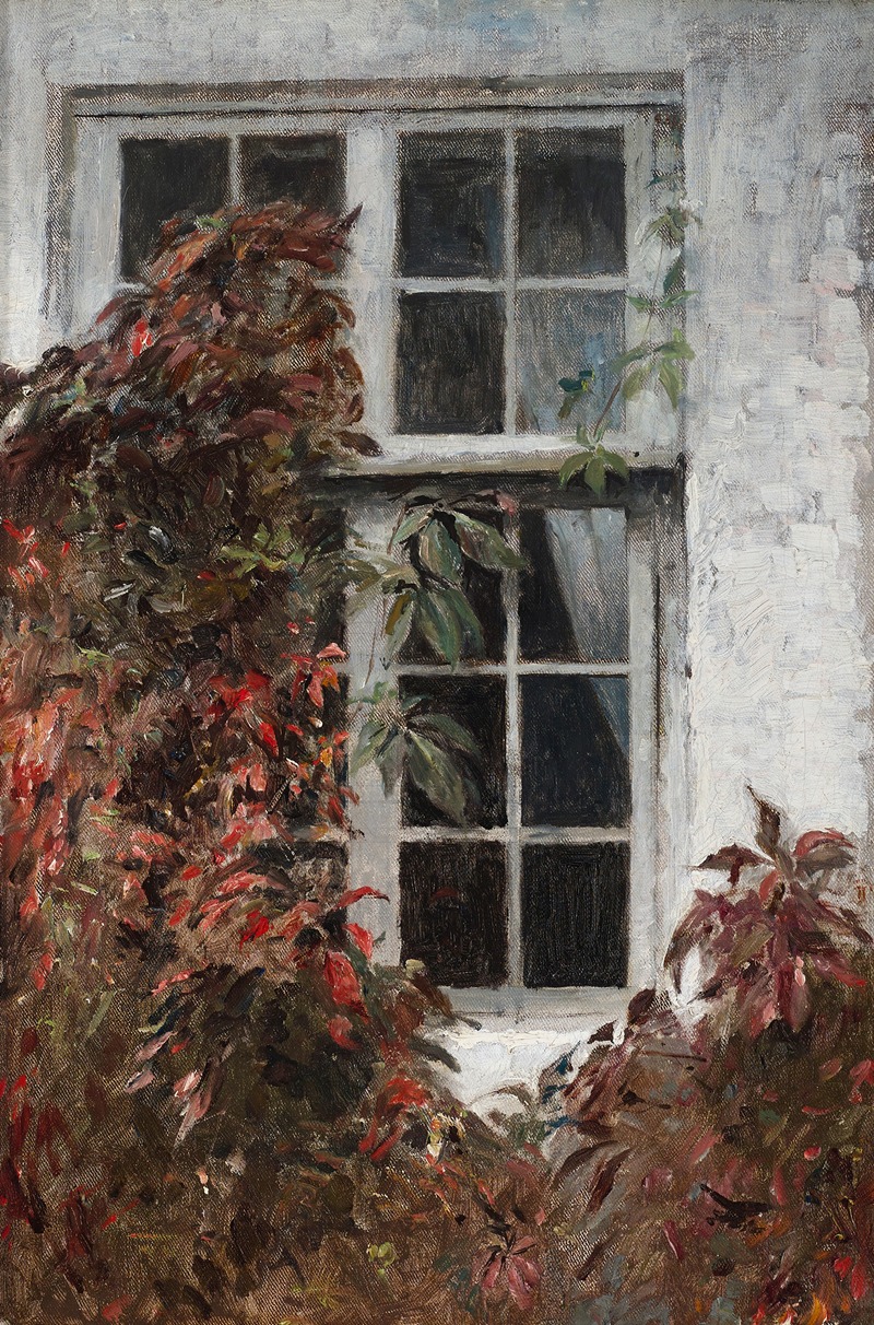 Peter Ilsted - Virginia creeper about a window at Liselund