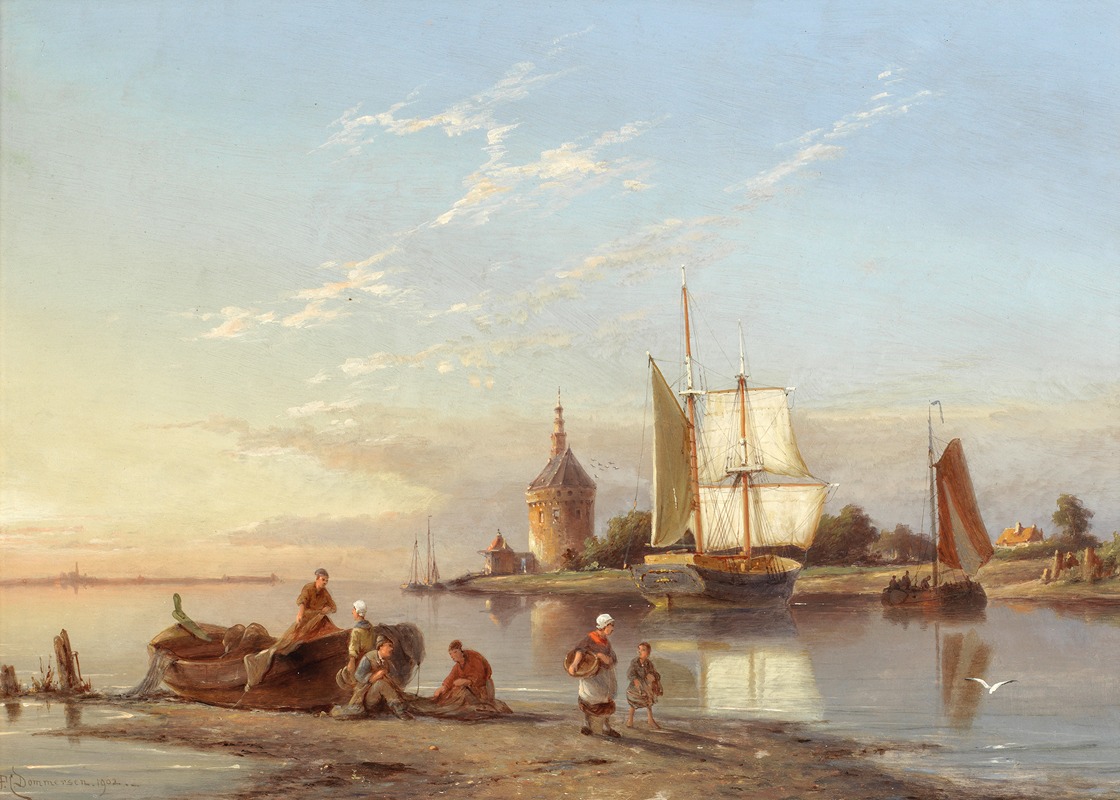 Pieter Cornelis Dommersen - Hoorn on the Zuiderzee, Holland