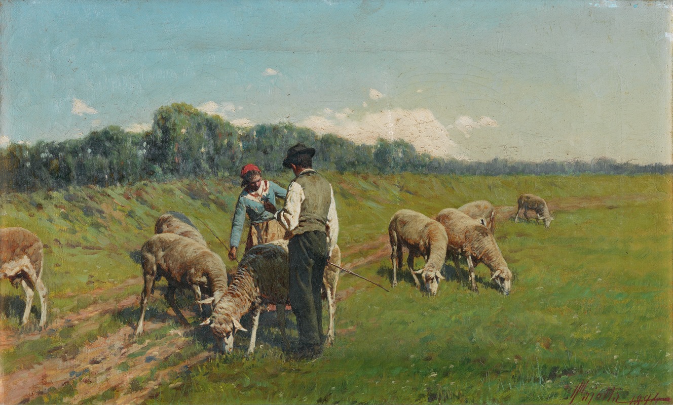 Pietro Pajetta - Tending the sheep