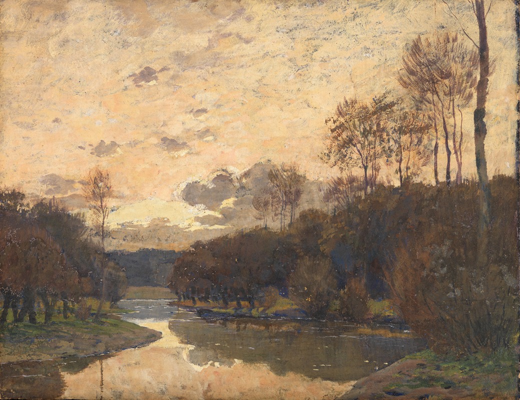 Wilhelm Nagel - Frühlingslandschaft in Abendstimmung