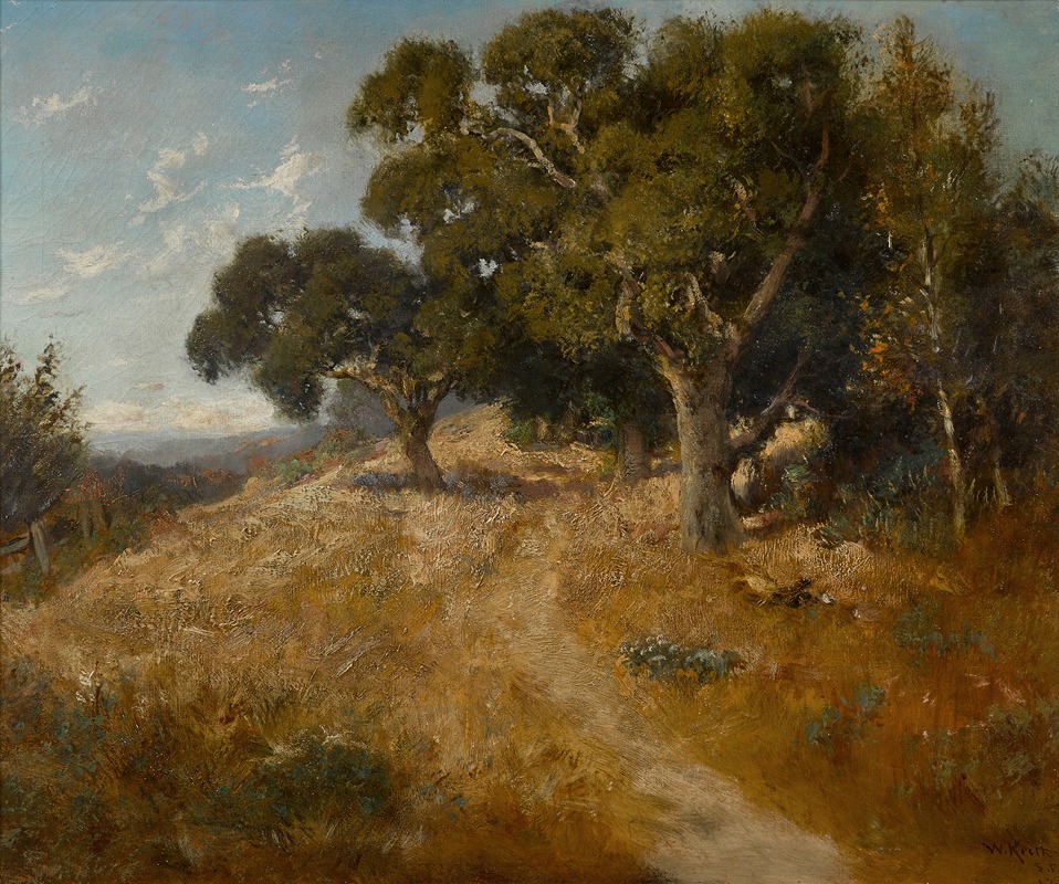 William Keith - Path through California oaks