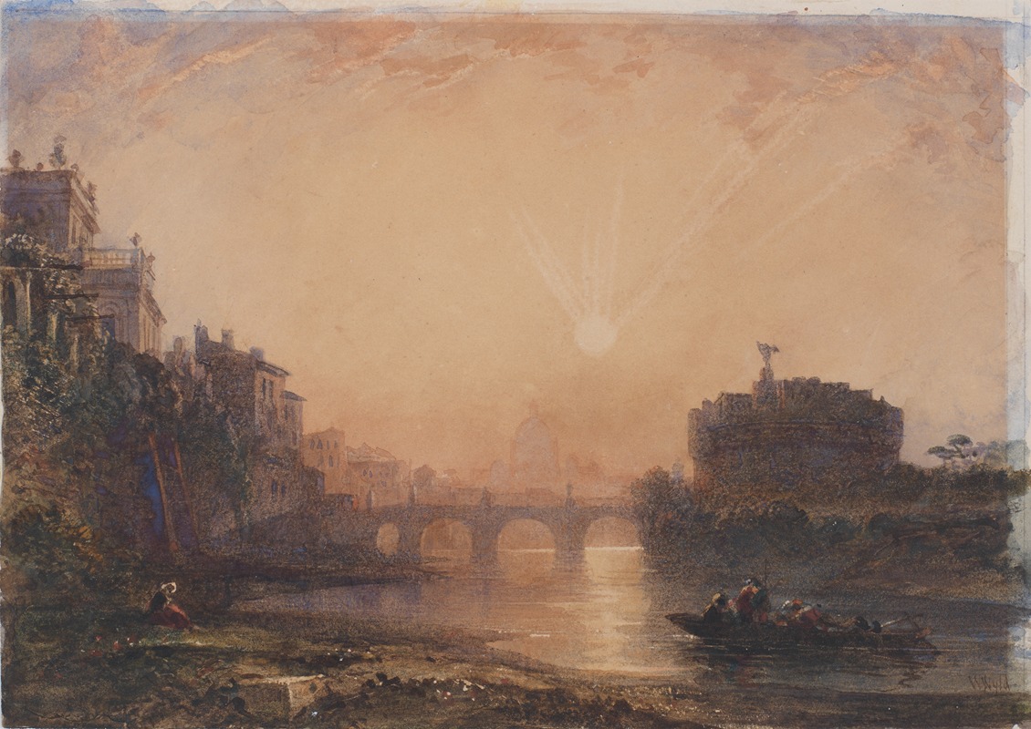 William Wyld - The Castel Sant’Angelo, Rome, at sunset