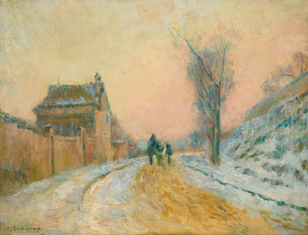 Albert Lebourg - La charrette dans la neige, sur la route de Mont-Gargan (Rouen)