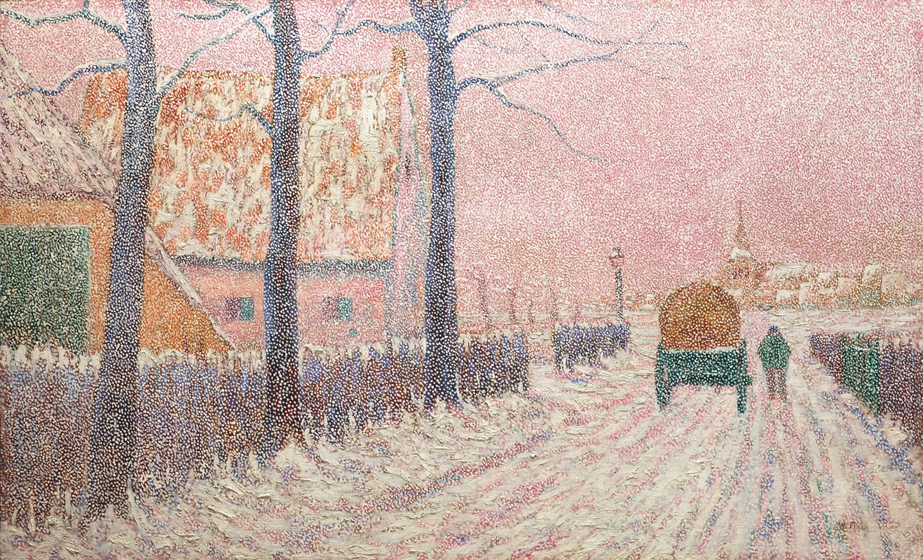 Alfred William Finch - Le Faubourg sous la neige ou Scène de rue en hiver