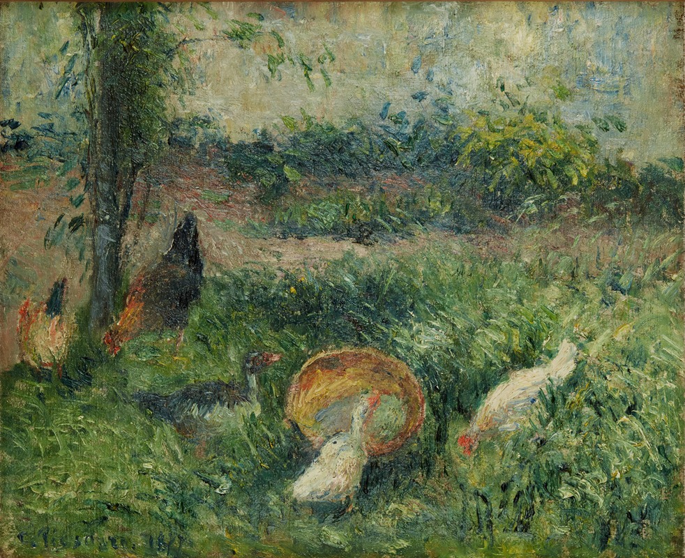 Camille Pissarro - Basse-cour avec poules et canards