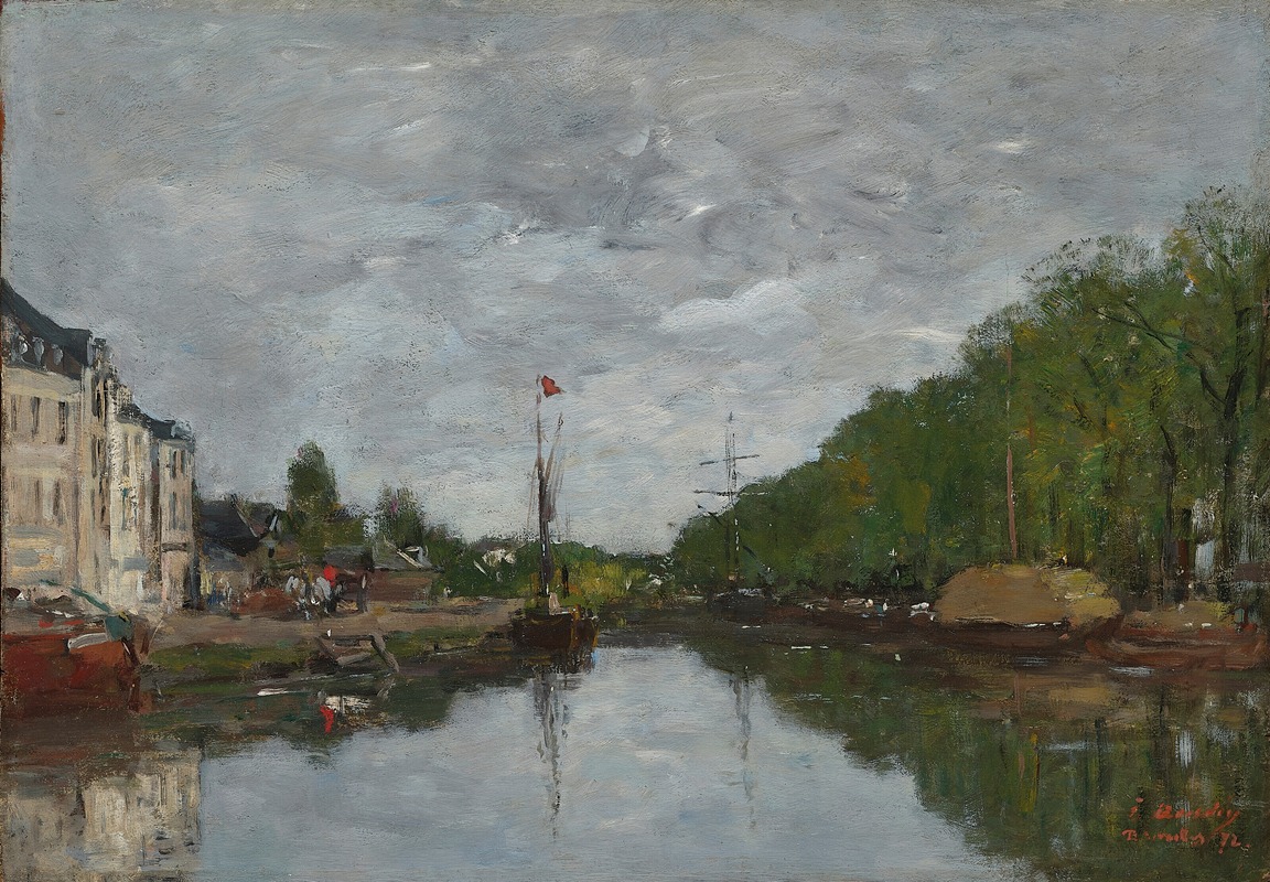 Eugène Boudin - Bruxelles, le canal de l’allée verte