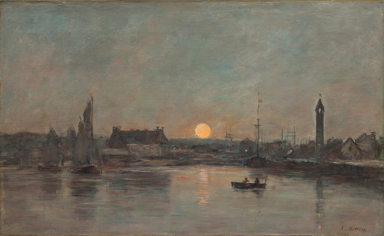 Eugène Boudin - Vue du port de Trouville au crépuscule