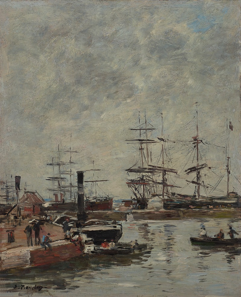 Eugène Boudin - Port, navires à quai