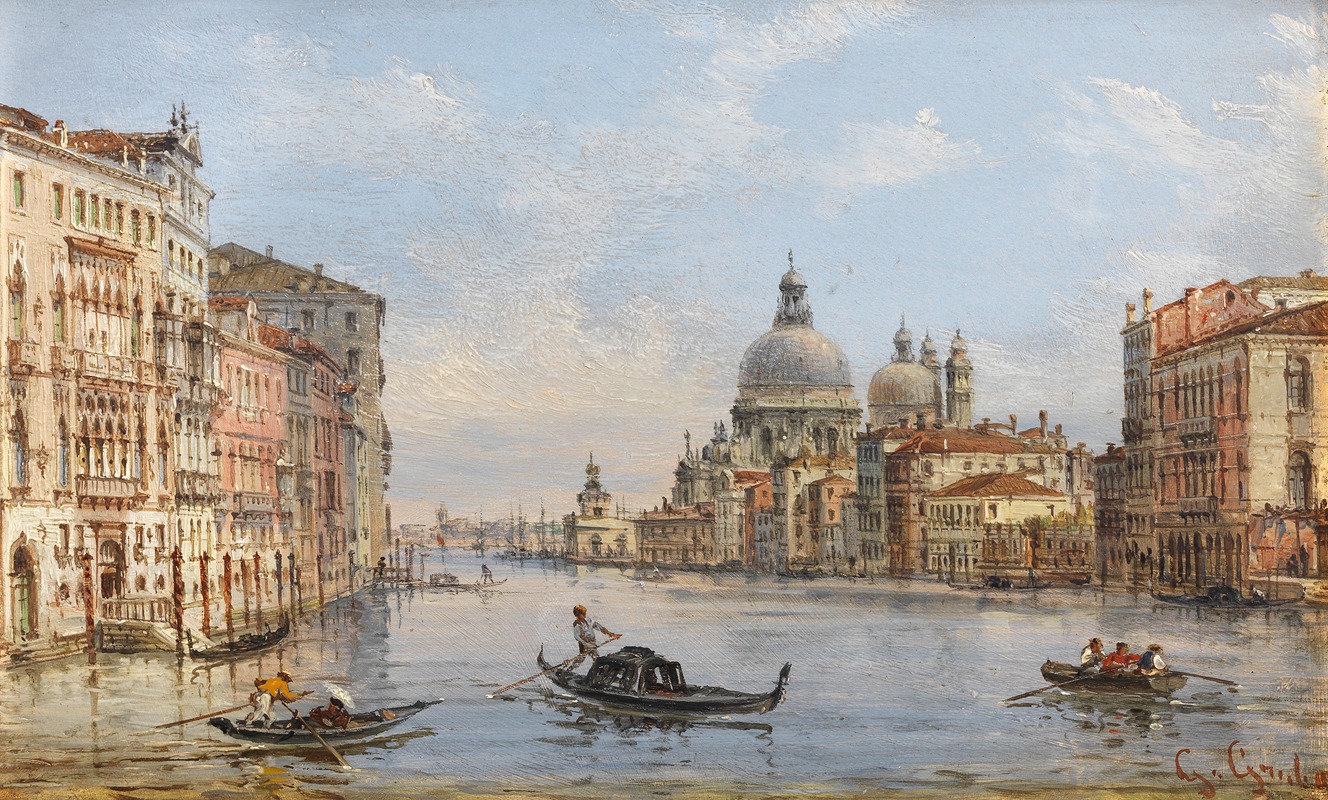 Giovanni Grubacs - Grand Canal with a view of Santa Maria della Salute