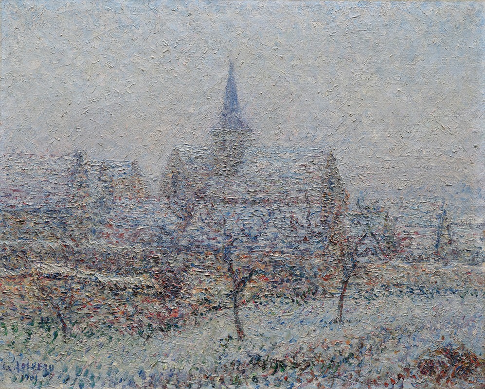 Gustave Loiseau - L’église de Bennecourt, Effet de neige
