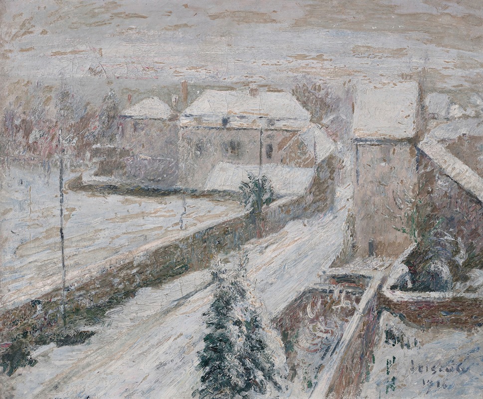Gustave Loiseau - Vue de Triel sous la neige