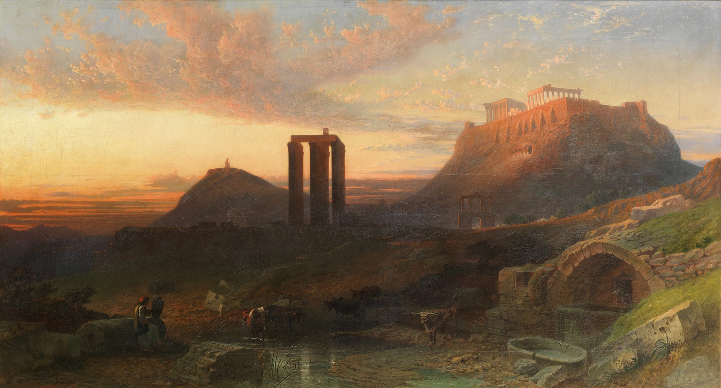 Harry John Johnson - The Acropolis of Athens, with Mount Hymettus and the Olive Groves of the Academy