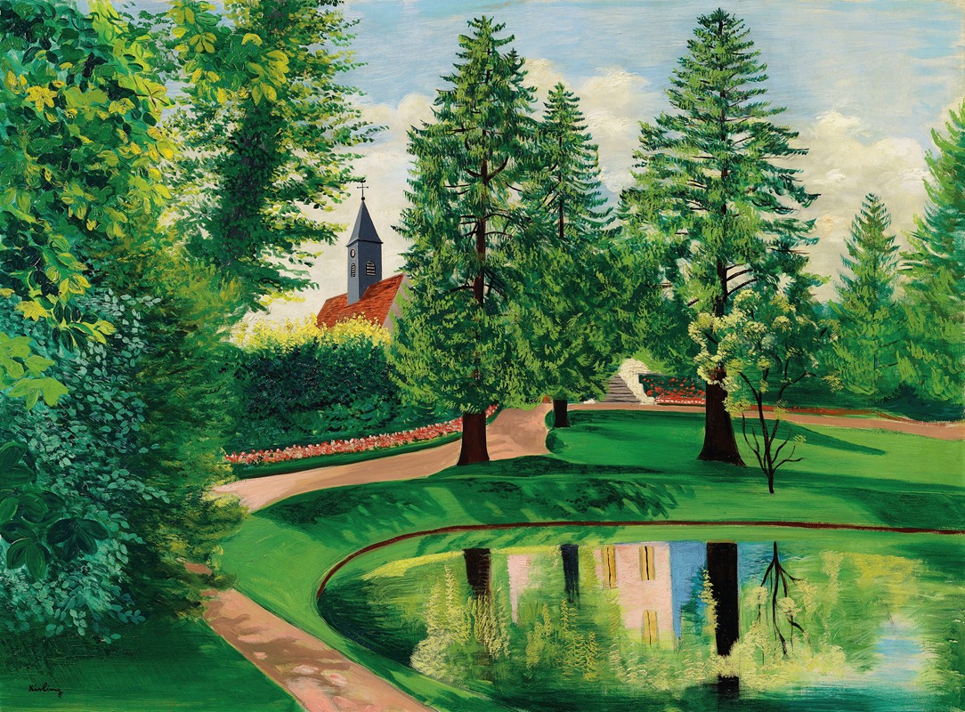 Moïse Kisling - Le parc et le bassin du château de Gressy