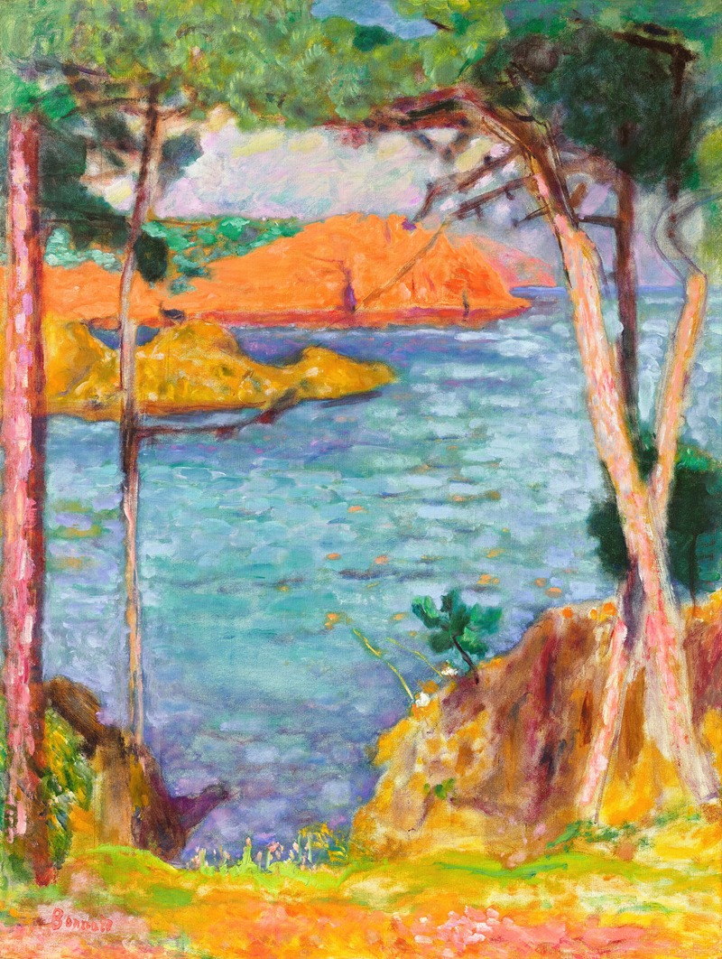 Pierre Bonnard - Bord de mer, pins et rochers rouges