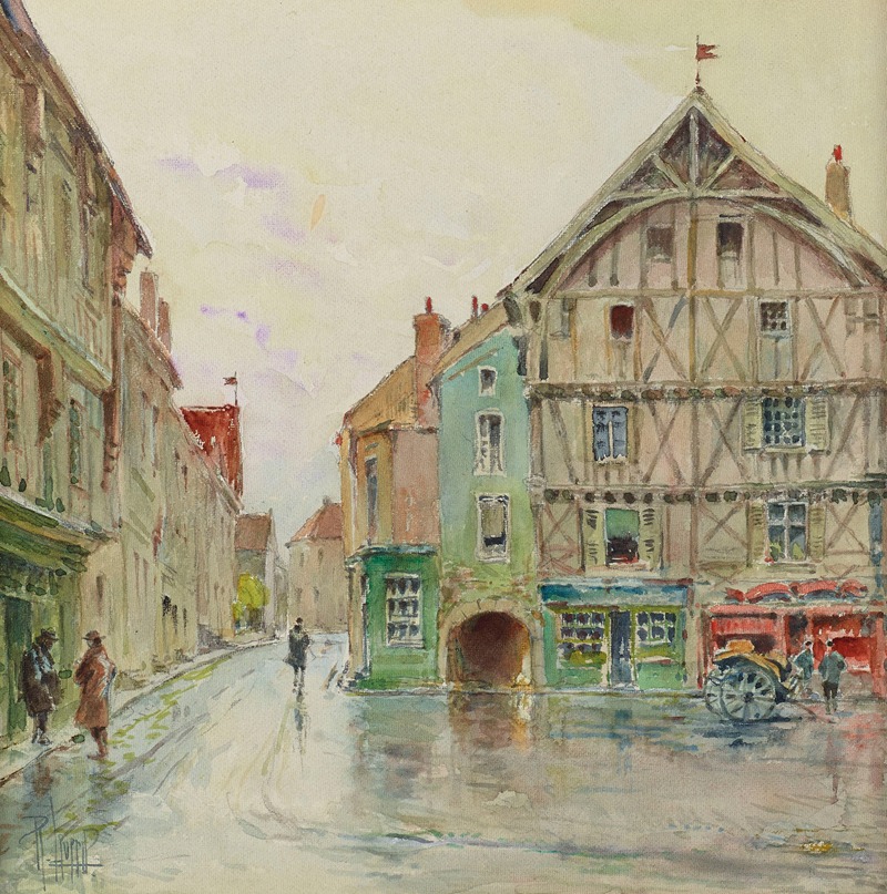 Réné Leverd - Après la pluie, Place de l’Hôtel de ville