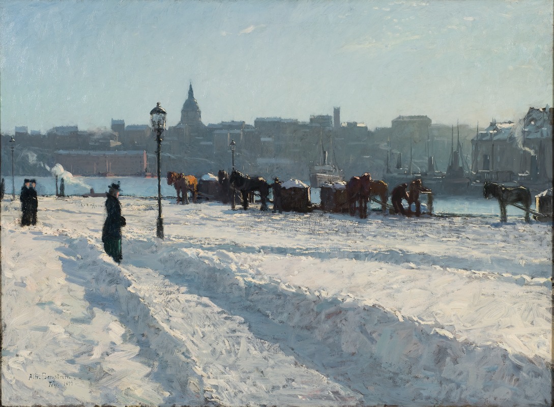 Alfred Bergström - Winter Scene from the Stockholm Waterfront