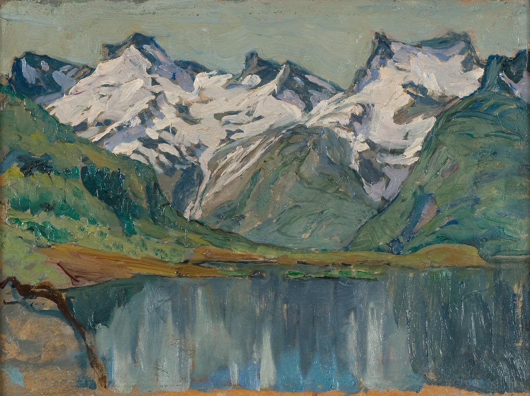 Anna Boberg - A Mountain Lake. Study from North Norway