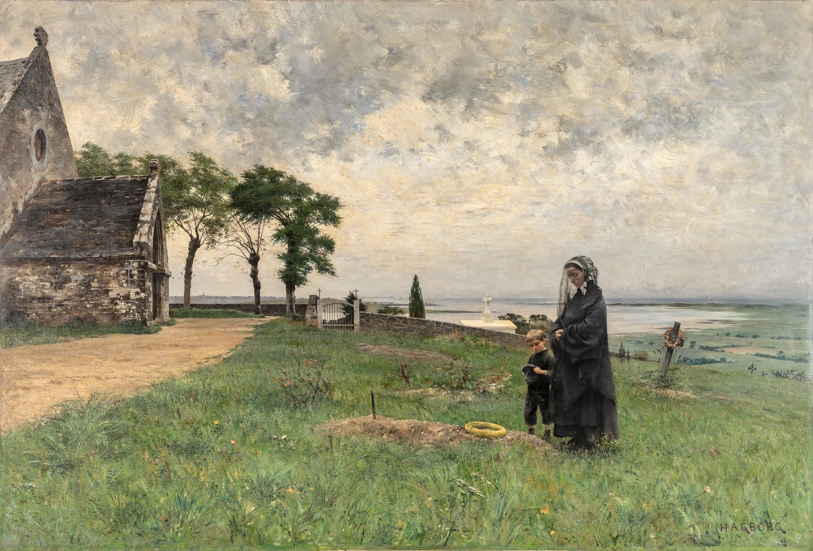 August Hagborg - The Cemetery at Tourville